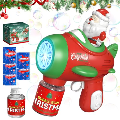 Weihnachten Bubble Maschine, Weihnachtsmann Seifenblasen Machine, Weihnachtsmann Automatische Seifenblasenpistole, Christmas Bubble Maker, Elektrisch Bubble Machine, Geschenke für Kinder von YISKY