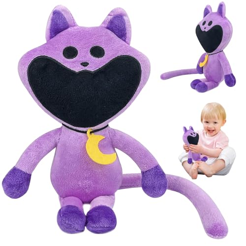 Critters Monster Kuscheltier, 25cm Smiling Critters Plush Toy, Horror Monster Plush, CatNap Stuffed Figure Doll, Smiling Plüschpuppe Spielzeug, Cartoon Stuff Dolls für Jungen Mädchen Kinder(Lila) von YISKY