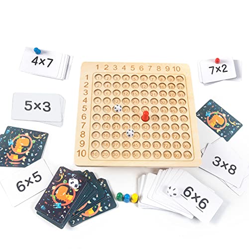 Montessori Multiplikationsbrett, Hölzerne Multiplikation, Einmaleins Lernspielzeug, Vorschul Lernspielzeug Mathe, Holz Multiplikations Brett, für Mathematische Manipulationen Kinderzählspielzeug von YISKY