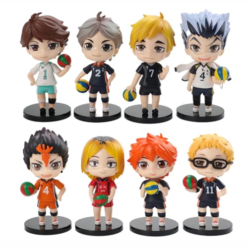 YISKY Haikyuu Figuren Set, 8 Stück Haikyuu Figure Toys, Anime Figuren Model, Sammelbare Anime Figuren, Anime Haikyuu Figuren-Set, Anime Figuren Set, Anime Spielcharakter Modell Dekoration für Kinder von YISKY