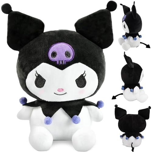 YISKY Kuromi Plüschtiere, Kuromi Puppe für Kinder, Kuromi Cartoon Kuscheltier, Kuromi Plüsch Cartoon Spielzeug, Kuromi Plüsch Puppe, Kuromi Plüsch Figur, Sanrio Plüschtier, für Jungen und Mädchen von YISKY