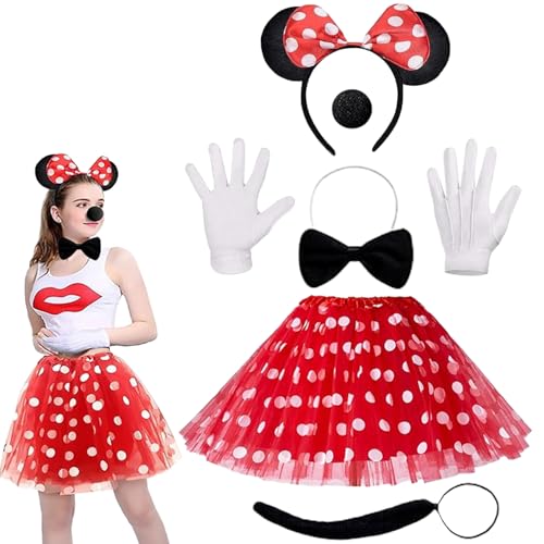 YISKY Mini Maus Karneval Kostüm Damen Fasching, Perfekt für faschingskostüme Damen und Halloween Cosplay von YISKY