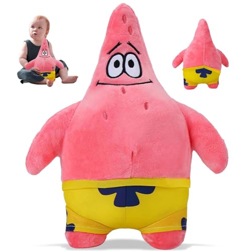 YISKY Patrick Plüsch, 35 cm Spongebob Soft Toy Patrick, Plueschfigur Patrick, Cartoon Schwammkopf Patrick Star Plüschtier, Cartoon Tierplüschpuppe, für Kinder Weihnachten Geburtstag Geschenk von YISKY