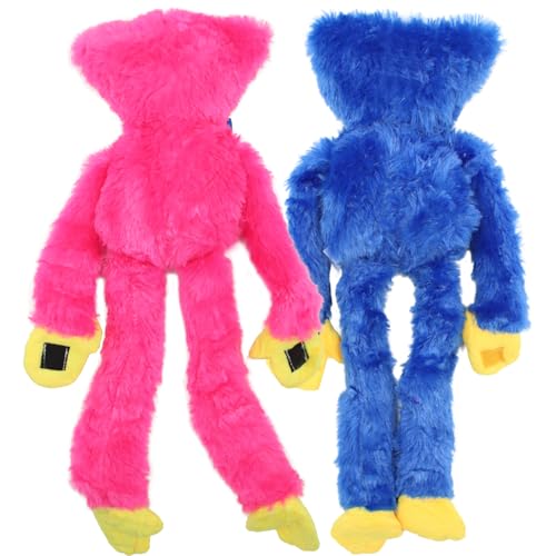 YISKY Wuggy Plüschtiere, Cartoon Wuggy Kuscheltiere, 2 Stück Wuggy Horror Plüschpuppe 40 cm, Kissy Missy Figur, Monster Spielzeug Kuscheltiere, Cartoon PlüSchtier FüR Kinder und Gaming-Fans von YISKY