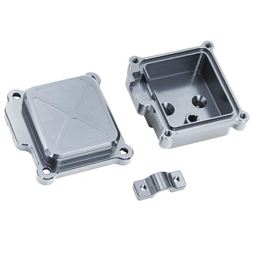 YIUPEDRFG 1 stücke Empfänger Box 14210 14209 Aluminium Legierung Für On Road Fahrzeuge CNC Gefräste RC Auto Zubehör Ersatzteile, Titan von YIUPEDRFG