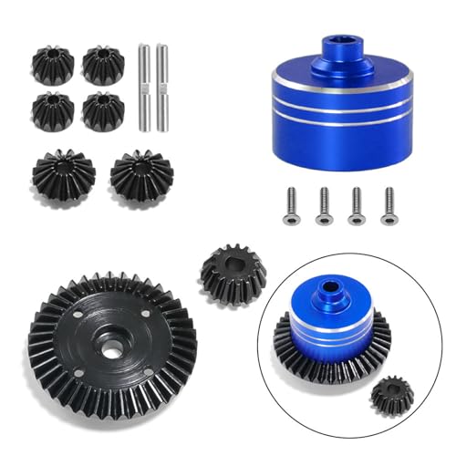 YIUPEDRFG 1 stücke Stahl Differential Getriebe Box Für TT02 XV02 TT02B 1/10 Auf Straße Fahrzeuge Diff RC Auto Zubehör Ersatz Teile, Blau von YIUPEDRFG