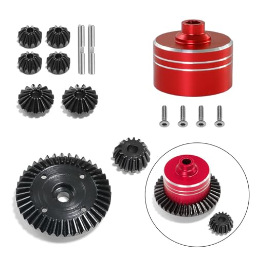 YIUPEDRFG 1 stücke Stahl Differential Getriebe Box Für TT02 XV02 TT02B 1/10 Auf Straße Fahrzeuge Diff RC Auto Zubehör Ersatz Teile, Rot von YIUPEDRFG