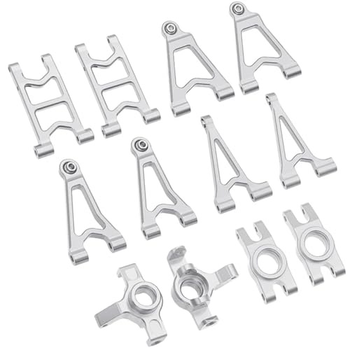 YIUPEDRFG 12 stücke Vorne Hinten Portal Achse DIY Kit 14303 14302 14301 Aluminium Legierung Für On Road Fahrzeuge CNC Gefräste RC Auto Zubehör, Silber von YIUPEDRFG