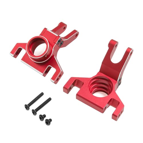 YIUPEDRFG 2 stücke Tragen Beständig Rear Hub Carrier Aluminium Legierung Für 1/8 Monster Trucks RC Auto Zubehör Ersatzteile, Rot von YIUPEDRFG