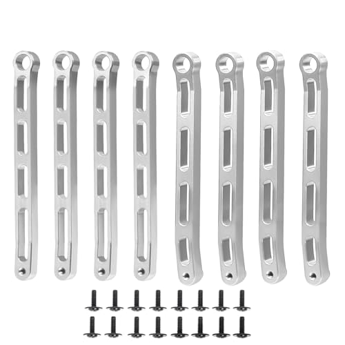 YIUPEDRFG 8 stücke Radstand Lenkung Link Rod Set Aluminium Legierung Für MN78 1/12 Crawler RC Auto Zubehör Ersatz Teile, Silber von YIUPEDRFG