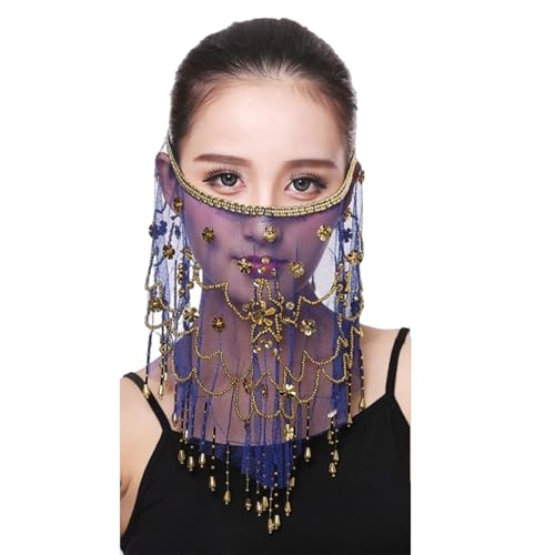 YIUPEDRFG Exquisite Pflaumenblüten Schal Gesichtsmaske für Bauchtanzaufführungen oder professionelle Auftritte. Chiffon Tanzshows, Baolan von YIUPEDRFG