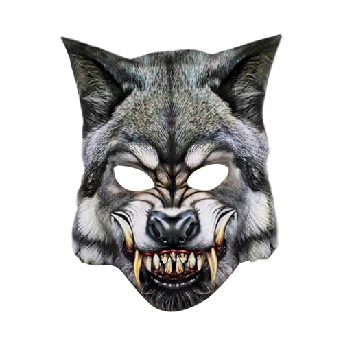 YIUPEDRFG Gruselige Wolfsmaske, auffällige Party Requisite und Cosplay Zubehör, Tiermaske, EVA Gruselmaske, Halloween Halloween Wolfsmaske, Typ+2 von YIUPEDRFG