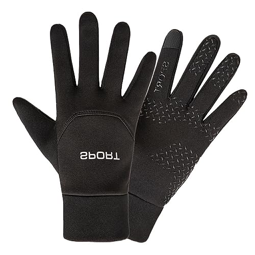 YIUPEDRFG Warme und wasserdichte Herrenhandschuhe – Outdoor Aktivitäten im Winter und warme Polyester Handschuhe für Herren Fahrradhandschuhe, Schwarz, M von YIUPEDRFG