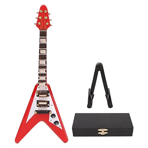 YIZISECCE Rote Miniatur-E-Gitarre Modell Mini-Holzinstrumente Mini Dollomarina 14cm YIZISECCE Rote Miniatur-E-Gitarre Modell Mini-Holzinstrumente Mini Dollomarina 14cm von YIZISECCE