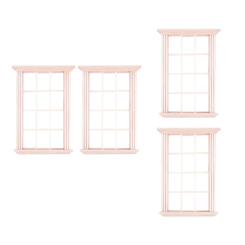 4 Stück Miniatur-Fensterrahmen aus stabilem Holz, Zubehör für Puppenhäuser im Maßstab 1 12 Kindermodelle und Kunsthandwerk Zubehör Miniatur-Raumdekoration 4 Stück Miniatur-Fensterrahmen aus stabilem Holz, Zubehör für Puppenhäuser im Maßstab 1 12 Kindermodelle und Kunsthandwerk Zubehör Miniatur-Raumdekoration von YIZITU