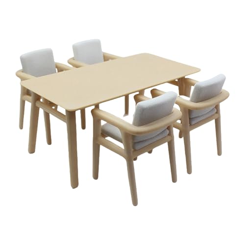 5-teiliges Miniatur-Esstisch- und Stühle-Set, ideal für Puppenhaus-Enthusiasten und Sammler, als Schauzubehör, Miniaturmodell 5-teiliges Miniatur-Esstisch- und Stühle-Set, ideal für Puppenhaus-Enthusiasten und Sammler, als Schauzubehör, Miniaturmodell von YIZITU