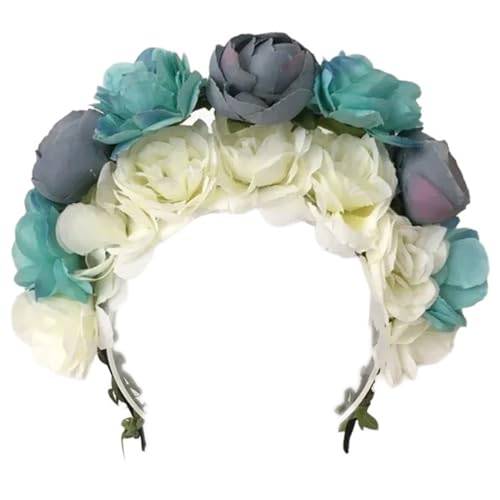 Brautgirlanden Party Hochzeit Blume Stirnband Strand Kopfbedeckung Haarband Mädchen Haarschmuck Frauen Kopf Hoop Frauen Blume Haarbänder von YIZITU