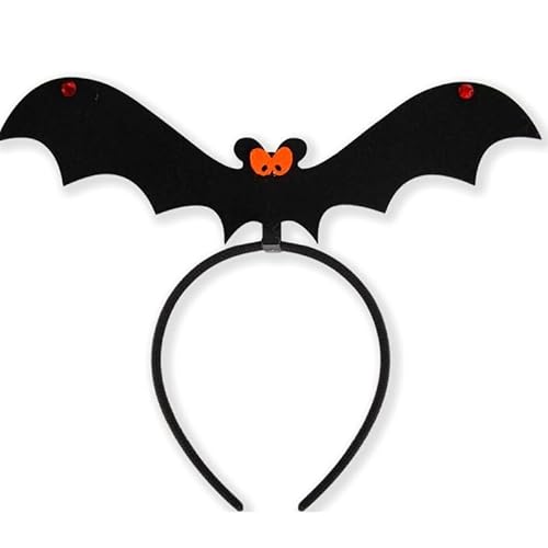 Einzigartiges Halloween-Accessoire, schwarzes Fledermaus-Stirnband mit grünen Augen für Partykleidung, Kostümzubehör, Cartoon-Kopfschmuck von YIZITU