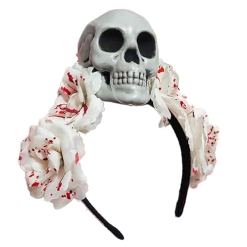 Hexenbraut Stirnband mit blutigem Totenkopf Halloween Braut Halloween Rollenspiel von YIZITU