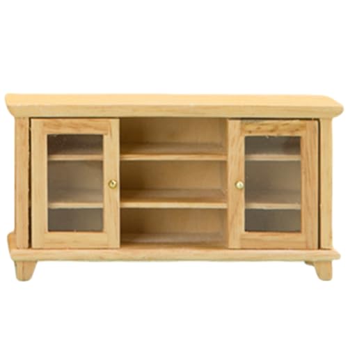 Kleines Fernsehschrank aus stabilem Holz für Puppenhäuser im Maßstab 1:12, Wohnzimmer-Zubehör, tragbares Geschenk für Kinder, den täglichen Gebrauch, kleine Möbel Kleines Fernsehschrank aus stabilem Holz für Puppenhäuser im Maßstab 1:12, Wohnzimmer-Zubehör, tragbares Geschenk für Kinder, den täglichen Gebrauch, kleine Möbel von YIZITU