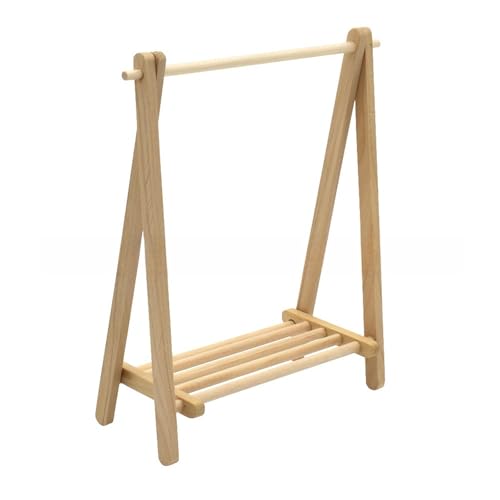 Kreativer Miniatur-Kleiderständer, faltbar, für Puppenhäuser im Maßstab 1:12, Simulationsholz, dekorative Möbel-Kleiderbügel Kreativer Miniatur-Kleiderständer, faltbar, für Puppenhäuser im Maßstab 1:12, Simulationsholz, dekorative Möbel-Kleiderbügel von YIZITU