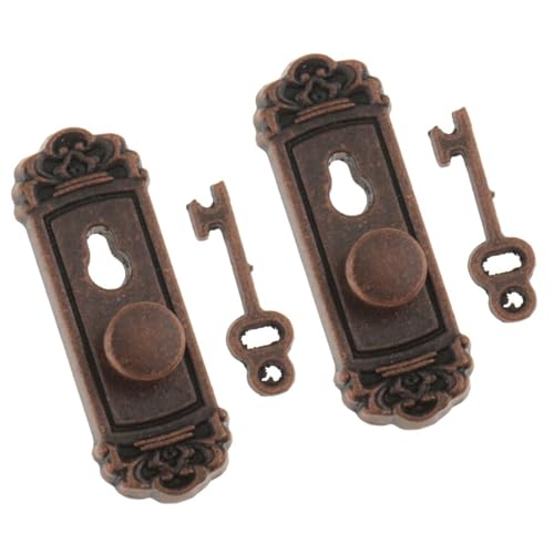 Miniatur-Tür- und Schlüssel-Set im Maßstab 1:12, 2-in-1-Paket, Türklopfer, Vintage-Puppenhäuser, Dekoration, Zubehör, Miniatur-Puppenhäuser, Szenenmodell Miniatur-Tür- und Schlüssel-Set im Maßstab 1:12, 2-in-1-Paket, Türklopfer, Vintage-Puppenhäuser, Dekoration, Zubehör, Miniatur-Puppenhäuser, Szenenmodell von YIZITU