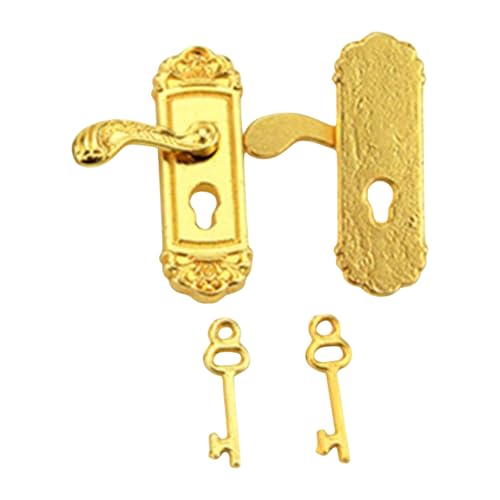 Miniatur-Tür- und Schlüssel-Set im Maßstab 1:12, 2-in-1-Paket, Türklopfer, Vintage-Puppenhäuser, Dekoration, Zubehör, Miniatur-Puppenhäuser, Szenenmodell Miniatur-Tür- und Schlüssel-Set im Maßstab 1:12, 2-in-1-Paket, Türklopfer, Vintage-Puppenhäuser, Dekoration, Zubehör, Miniatur-Puppenhäuser, Szenenmodell von YIZITU