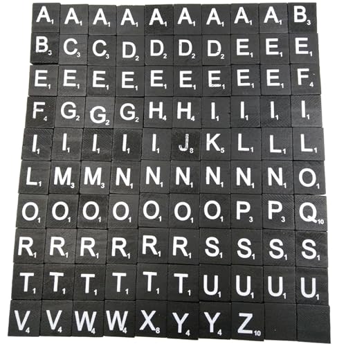 Pädagogisches Holzbuchstaben-Set, weiße Buchstaben, schwarze Fliesen für die frühkindliche Entwicklung, Familienbindung, Aktivität, frühkindliche Bildung Pädagogisches Holzbuchstaben-Set, weiße Buchstaben, schwarze Fliesen für die frühkindliche Entwicklung, Familienbindung, Aktivität, frühkindliche Bildung von YIZITU