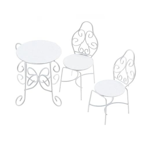 Praktisches Gartenmöbel-Set, klein, stabil, Metall, Tisch und Stühle, Puppenhäuser, Möbel-Set, Maßstab 1/6, 1/12, Outdoor-Dekoration, Miniatur-Dekoration Praktisches Gartenmöbel-Set, klein, stabil, Metall, Tisch und Stühle, Puppenhäuser, Möbel-Set, Maßstab 1/6, 1/12, Outdoor-Dekoration, Miniatur-Dekoration von YIZITU