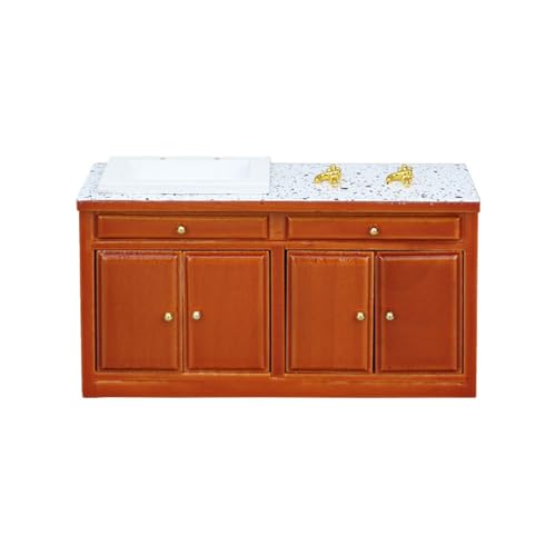 Puppenhäuser Miniatur-Waschbeckenschrank, 1/12 Küchendekoration für Vintage-Badezimmer, Modellprojekt, dekorative Einstellung, Puppenhäuser-Zubehör Puppenhäuser Miniatur-Waschbeckenschrank, 1/12 Küchendekoration für Vintage-Badezimmer, Modellprojekt, dekorative Einstellung, Puppenhäuser-Zubehör von YIZITU