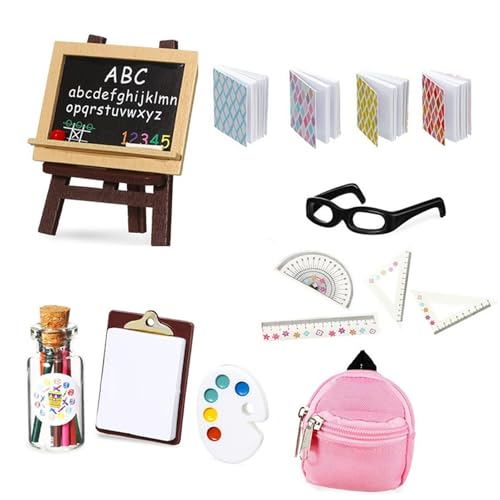 Puppenhäuser im Maßstab 1:12, Bücher und Schulbedarf, Klassenzimmer-Szene, Display-Zubehör für Modell-Enthusiasten und Sammler, Puppenhäuser-Zubehör Puppenhäuser im Maßstab 1:12, Bücher und Schulbedarf, Klassenzimmer-Szene, Display-Zubehör für Modell-Enthusiasten und Sammler, Puppenhäuser-Zubehör von YIZITU