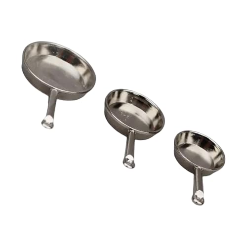 Puppenhäuser im Maßstab 1:12, Küchenzubehör, Metallpfannen-Set, 3 Größen, Miniatur-Bratpfannen für Bastelprojekte, Modell-Kücheneinrichtung, Miniatur-Küchengeschirr Puppenhäuser im Maßstab 1:12, Küchenzubehör, Metallpfannen-Set, 3 Größen, Miniatur-Bratpfannen für Bastelprojekte, Modell-Kücheneinrichtung, Miniatur-Küchengeschirr von YIZITU