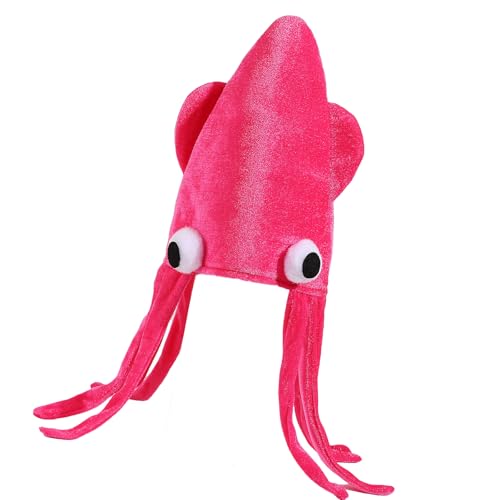 YIZITU Dehnbare Quasten, Tintenfisch-Hut für Kostümpartys, Schulveranstaltungen, bequeme Bühnen-Kopfbedeckung für Damen und Herren, Unisex, kreativer Tintenfisch-Kopfschmuck YIZITU Dehnbare Quasten, Tintenfisch-Hut für Kostümpartys, Schulveranstaltungen, bequeme Bühnen-Kopfbedeckung für Damen und Herren, Unisex, kreativer Tintenfisch-Kopfschmuck von YIZITU