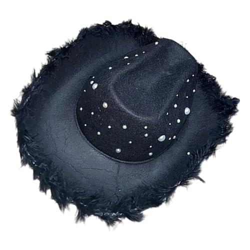 YIZITU Hut mit Federbesatz und Strasssteinen besetzt, Western-Top, Junggesellinnenabschied, Kostüm, Maskeraden, Party, Requisiten, Musikfestival-Hut YIZITU Hut mit Federbesatz und Strasssteinen besetzt, Western-Top, Junggesellinnenabschied, Kostüm, Maskeraden, Party, Requisiten, Musikfestival-Hut von YIZITU