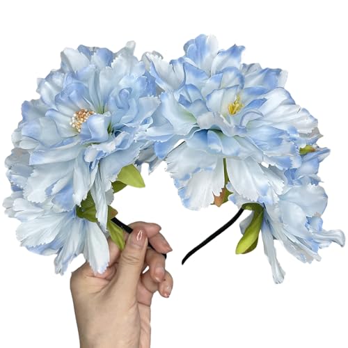 YIZITU Pfingstrose Stirnband Künstliche Blume Kopfbedeckung Hochzeit Party Foto Requisiten Party Kopfbedeckung Cosplay Zubehör von YIZITU