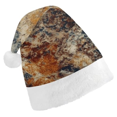 YJWANDL Weiche und gemütliche Weihnachtsmütze, abstrakter Granitdruck, Weihnachtsmütze, perfekte Weihnachtsmütze für Feiertage und Winterfeiern von YJWANDL