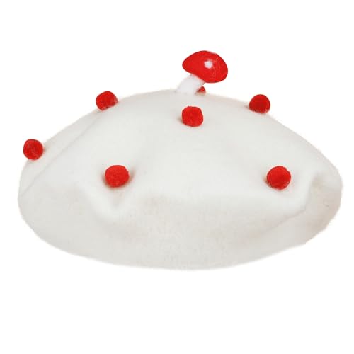 YJZQ Mädchen Pilzhut Niedliche Baskenmütze Kleinkind Winter Warm Beanie Cap Lustige Malermütze Leichte Wintermütze Bequeme Wollmütze Pilz Cosplay Zubehör für Halloween, Weihnachten, Neujahr YJZQ Mädchen Pilzhut Niedliche Baskenmütze Kleinkind Winter Warm Beanie Cap Lustige Malermütze Leichte Wintermütze Bequeme Wollmütze Pilz Cosplay Zubehör für Halloween, Weihnachten, Neujahr von YJZQ