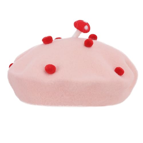 YJZQ Mädchen Pilzhut Niedliche Baskenmütze Kleinkind Winter Warm Beanie Cap Lustige Malermütze Leichte Wintermütze Bequeme Wollmütze Pilz Cosplay Zubehör für Halloween, Weihnachten, Neujahr YJZQ Mädchen Pilzhut Niedliche Baskenmütze Kleinkind Winter Warm Beanie Cap Lustige Malermütze Leichte Wintermütze Bequeme Wollmütze Pilz Cosplay Zubehör für Halloween, Weihnachten, Neujahr von YJZQ