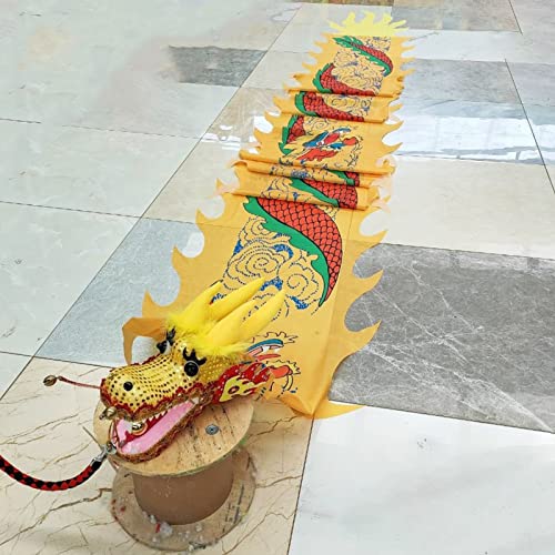 Chinesischer Drachentanz Streamer, Drachenkörper-Bandtänzer, realistischer Drachenkopftänzer aus Plastik for das chinesische Neujahrsfest, schüttelnder Poi-Spinnstreamer aus Seide, waschbar(Style3,6 m von YJzhAHanG