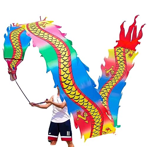 Chinesischer Drachentanz Streamer, Dragon Poi Fließendes Drachenband aus Seide, 3D-Drachen in allen Farben for Schleudern for Fitness im Freien, realistische traditionelle Requisiten for Wurfstreamer- von YJzhAHanG