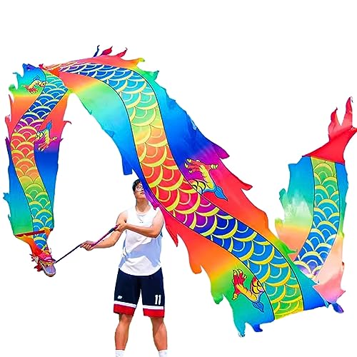 Chinesischer Drachentanz Streamer, Dragon Poi Fließendes Drachenband aus Seide, 3D-Drachen in allen Farben for Schleudern for Fitness im Freien, realistische traditionelle Requisiten for Wurfstreamer- von YJzhAHanG