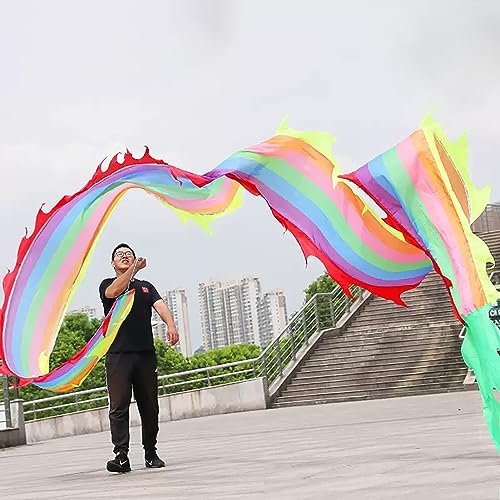 Chinesischer Drachentanz Streamer, Sport-Drachenband-Poi for Basteln, waschbarer Wurf-Tänzerstab-Streamer for Feiern, quadratische Übungen for Schleudern eines fliegenden Drachens mit Stab(Colour2,10 von YJzhAHanG