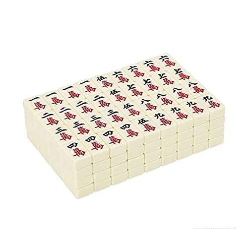 YKHB Tile Mahjong Chinesisches digitales Mahjong-Set, 144 Melamin-Fliesen, Reise-Mahjong, das beste Geschenk für Freunde und Familie, komplettes Set (Größe: 29 x 39,5 mm) von YKHB