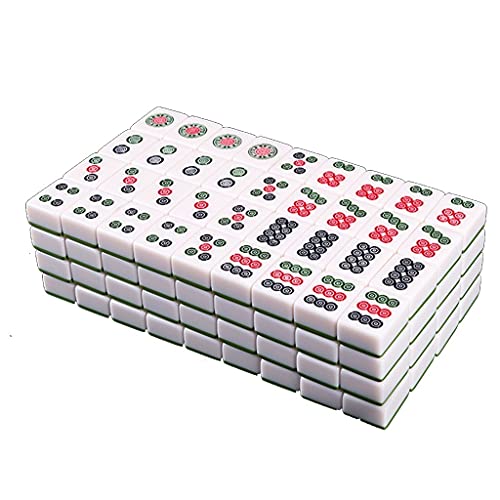 YKHB Tile Mahjong Komplettes Mahjong-Spielset, Nachahmung Jade Mahjong Reise-Set mit Koffer, geeignet für chinesische Spiele im chinesischen Stil (Farbe: Blau, Größe: 4,0 x 2,9 x 2,1 cm) von YKHB