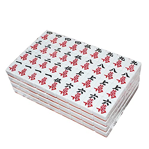 YKHB Tile Mahjong Mahjong Professionelles komplettes Mahjong-Spielset enthält 136 Melaminsteine, 4 Würfel und Handtaschen-Komplettset (Größe: 29 x 39,5 mm) von YKHB