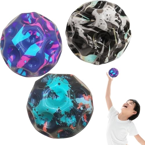 YKHSUAOU 3 Stück Moon Ball, Gummiball Space Ball,Bounce Ball Bouncing Ball für Kinder, Moon Ball Hohe Springender,Hohe Bounce-Loch-Ball Mondball Lavaball,Moon Ball Hohe Springender von YKHSUAOU