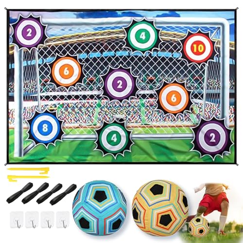 YKHSUAOU Fußball Spielset für Kinder, fußball Geschenke für Jungs,fußball zubehör Kinder,Fußball mit Klettbällen Spielzeug Geburtstag Geschenke für Jungen Mädchen 3 4 5 6 7 8 von YKHSUAOU