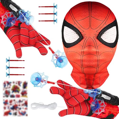 YKHSUAOU Super Spiderm Launcher,2 Set Kids Spiderm Hero Handschuhe, Spiderm Launcher Handschuhe,Spiderm Web Shooter, Launcher Spielzeug, Handgelenk Spielzeug Set, Cosplay Glove Launcher von YKHSUAOU