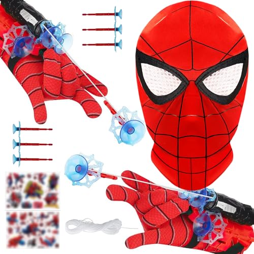 YKHSUAOU Super Spider Launcher,2 Set Kids Spider Hero Handschuhe, Spider Launcher Handschuhe,Spider Web Shooter, Launcher Spielzeug, Handgelenk Spielzeug Set, Cosplay Glove Launcher von YKHSUAOU