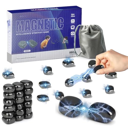 YKHSUAOU Tisch-Magnetspiel,Kampfschach Mit Magnetisch,Magnetisches Schachspiel,Pädagogisches Dame-Spiel, Puzzle Checkers Spiel, Tragbares Schachbrett-Party Für Familientreffen von YKHSUAOU